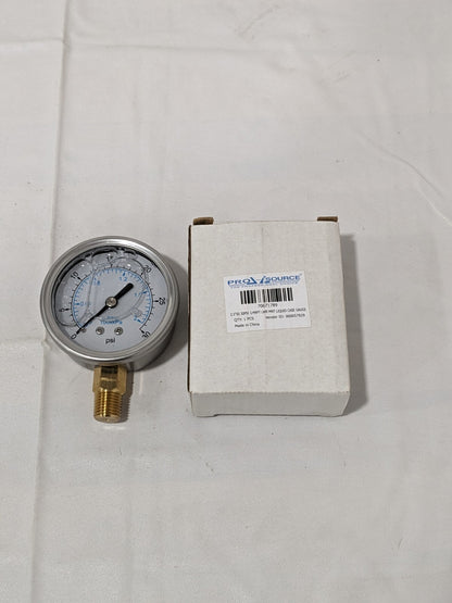 Pressure Gauge: 2-1/2" Dial, 30 psi, 1/4" Thread, NPT, Lower Mount 70671789