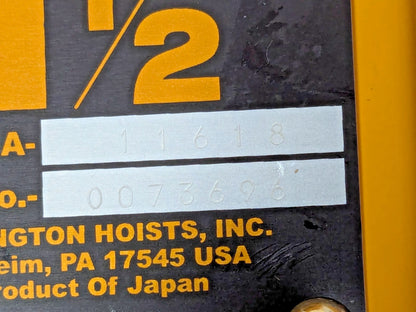 Harrington 1-1/2 Ton Lever Operated Chain Hoist 10 Ft Lift L5LB015-10