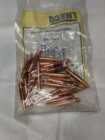 Tweco MIG Welder Contact Tip: 1/16" Max Wire Dia Qty 22 11401306