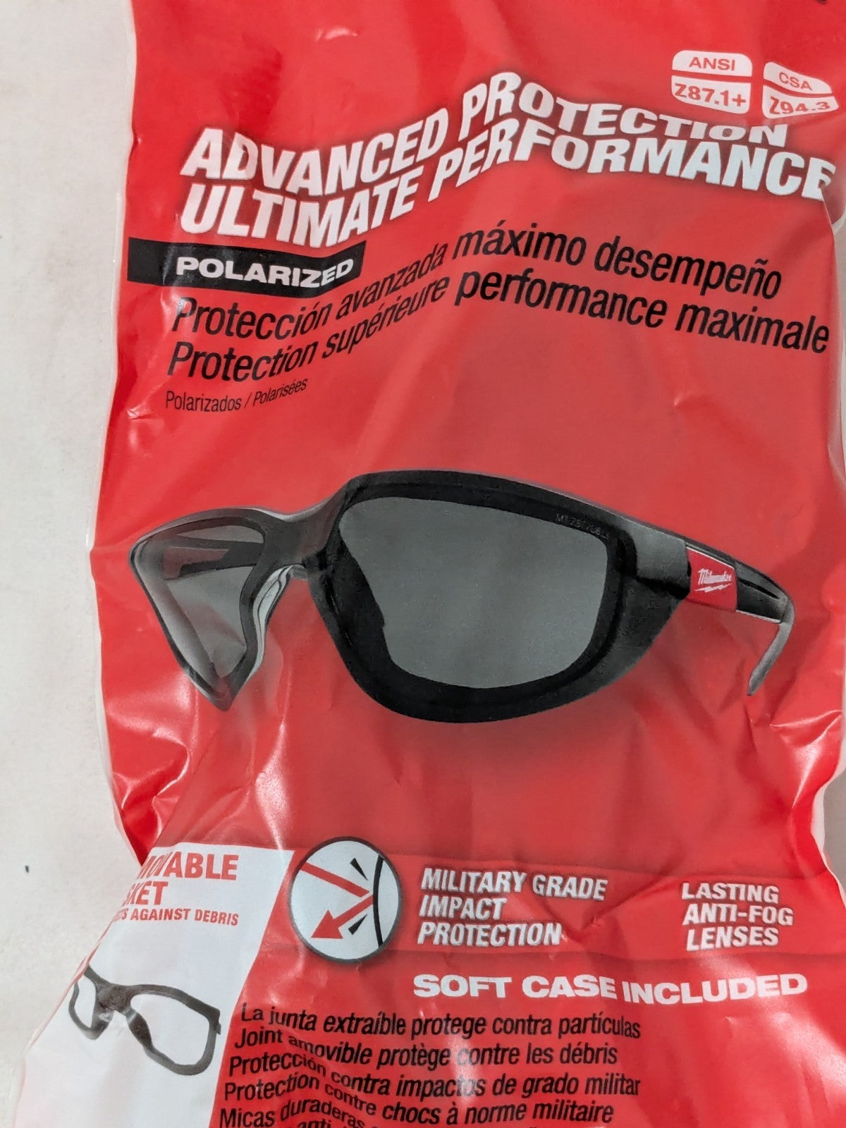 Milwaukee Polarized Lenses Safety Glasses with Removable Gasket 48-73-2046