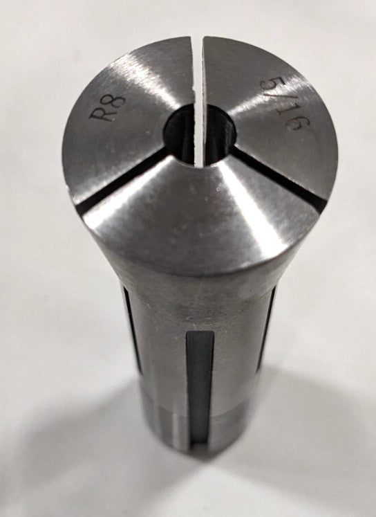 R8 Round Collet  5/16" Bore  7/16-20 Drawbar Thread  Steel  231-4720