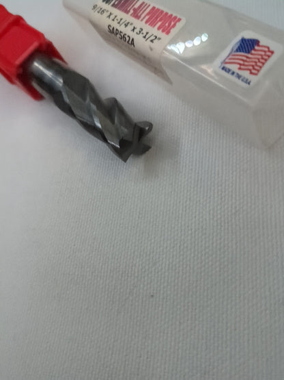 SUPERMILL Square End Mill: 9/16" Dia, 1-1/4" LOC, 4 Fl Solid Carbide S