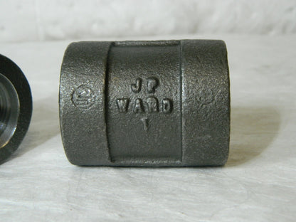 J.P. Ward Malleable Iron Straight Coupling 1-1/4" Class 300 2-7/16" Le