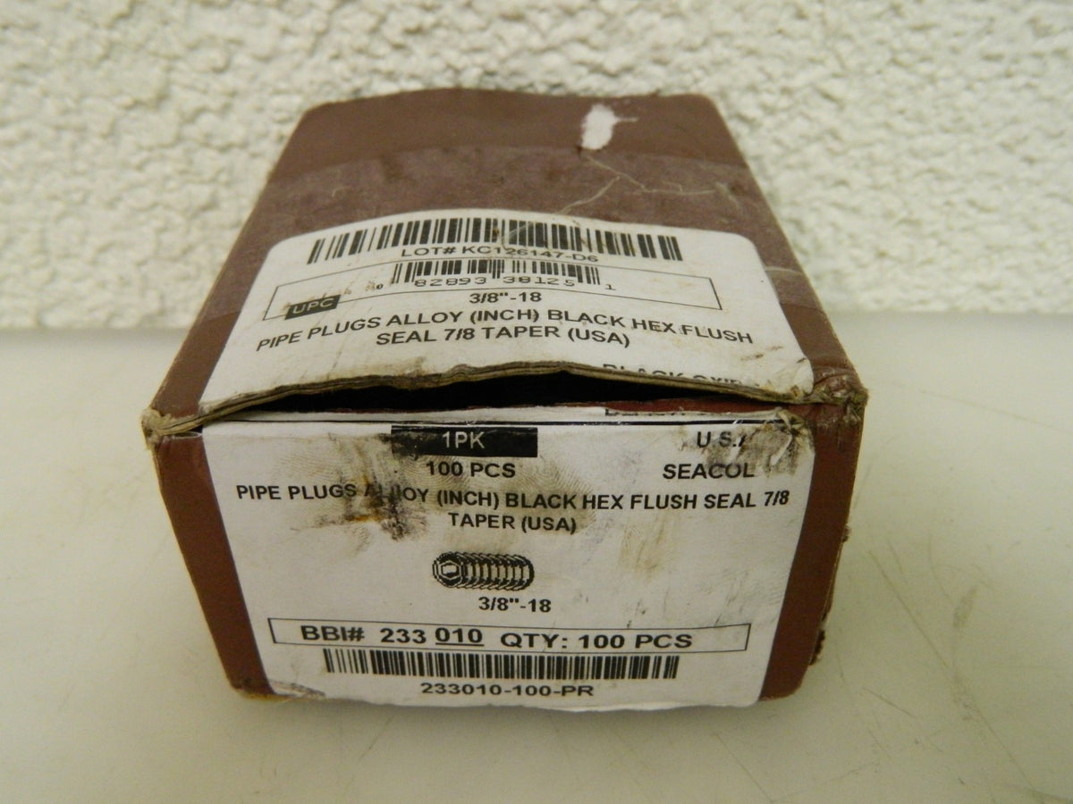 Brighton 100ct Best Alloy Steel Socket Pressure Plug 3/8-18 13/32" OAL 12008