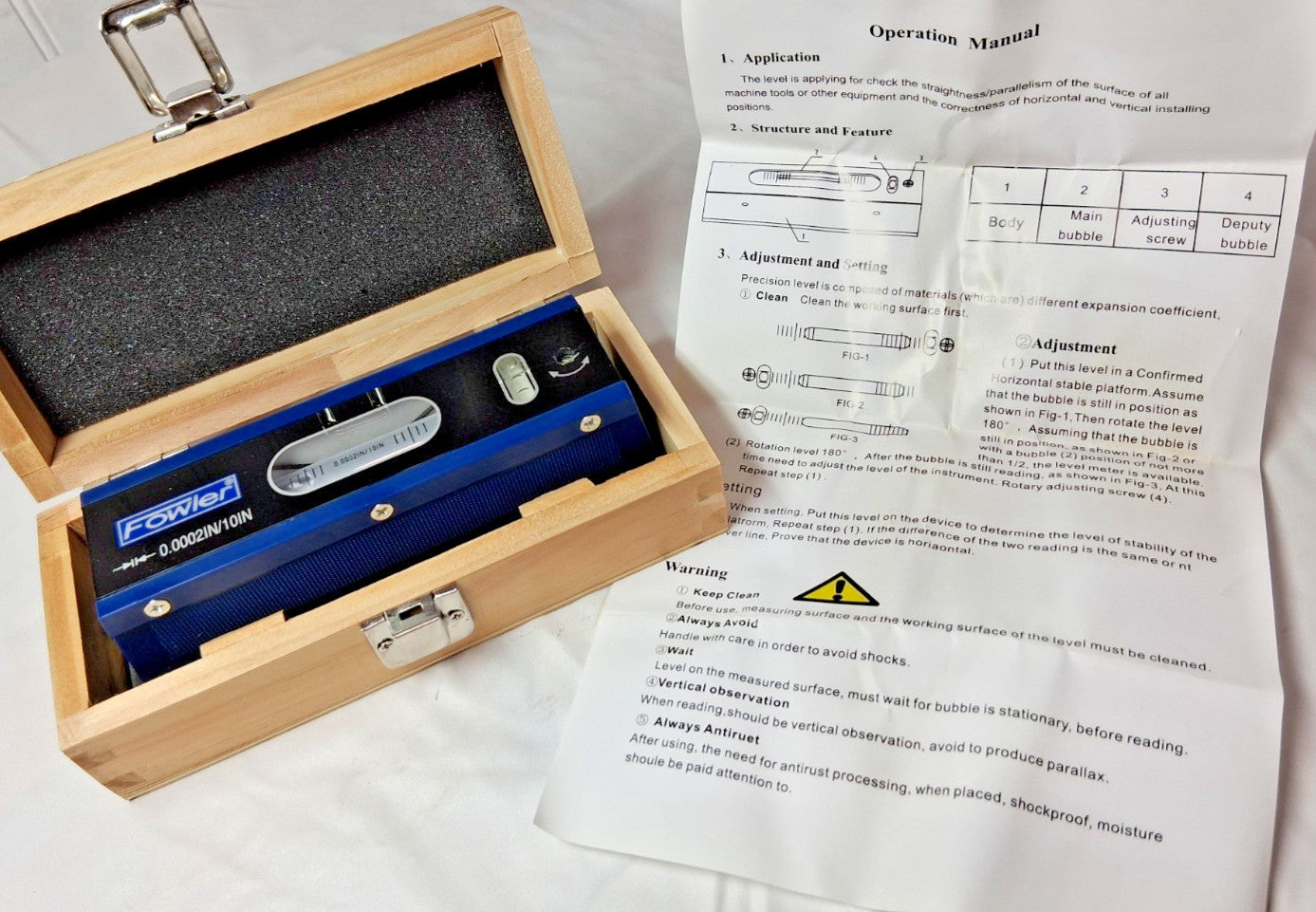 Fowler Steel Precision & Machinist Level Spirit Level 6" GS 10in 53-422-006-2