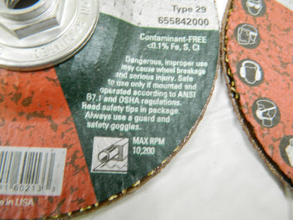 METABO Fiber Disc: 6" Disc Dia, 36 Grit, Ceramic Alumina Qty 10 655842000