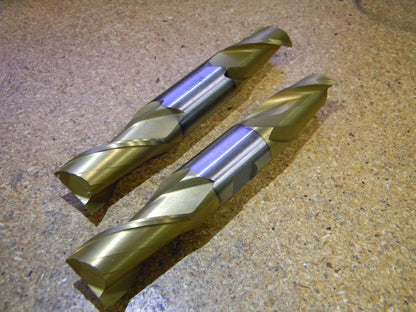 Interstate Double End Mills 7/8" x 1-9/16" 2FL HSS TiN QTY 2   722-2080