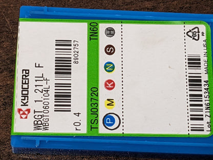 KYOCERA Turning Inserts 10ct WBGT1211LF TN60 Cermet 80 ° Trigon TSJ03720