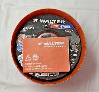 Walter Depressed Center Wheels T27 T42 4-1/2" D3/64" 60 Grit QTY25 11T142