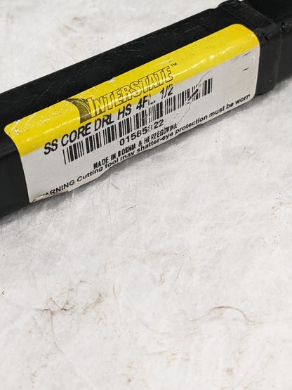 Interstate Core Drill: 1/2" Dia, 118 °, High Speed Steel 01585322