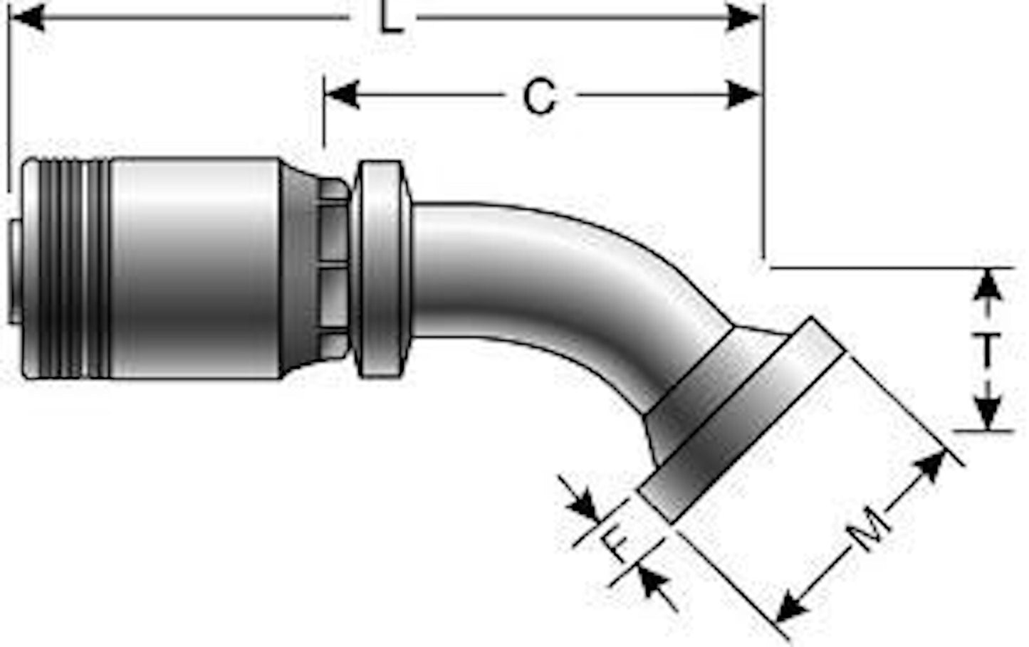 Gates Hydraulic Hose Fitting G24357-2432 24GSM-32FLH45M