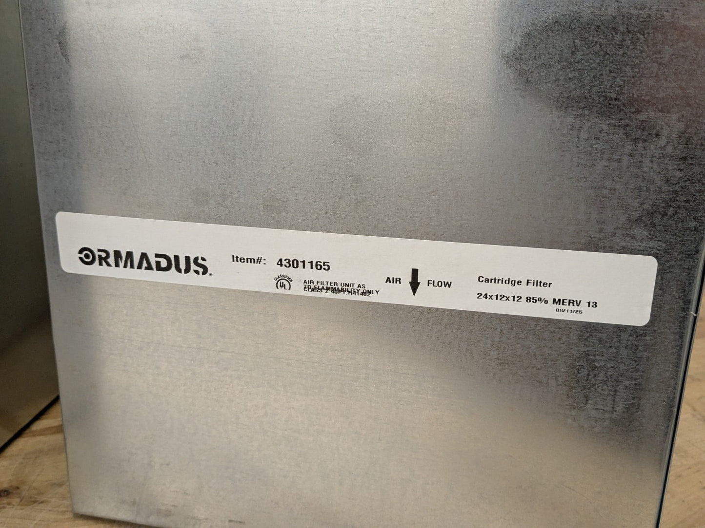 Set of 2 Ormadus Cartridge Air Filters 24" x 12" x 12" MERV 13 4301165
