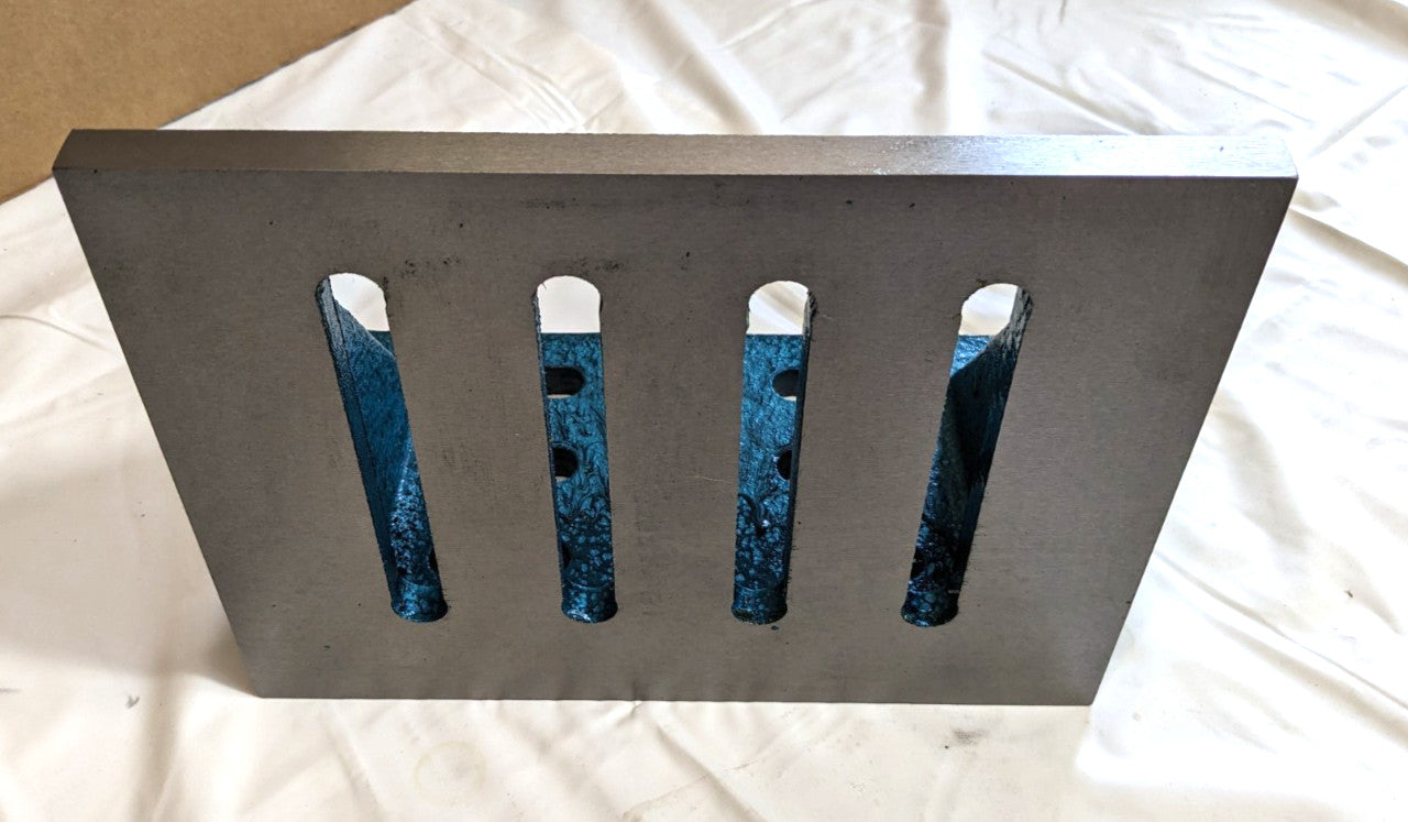 Webbed Angle Plate 10" W x 6" D x 8" H  Partially Machined Cast Iron  418-4545