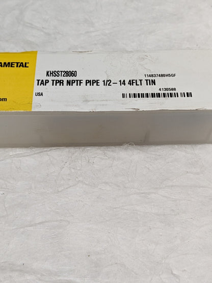 KENNAMETAL Standard Pipe Tap: 1/2-14, NPTF, 4 Flutes 4130588