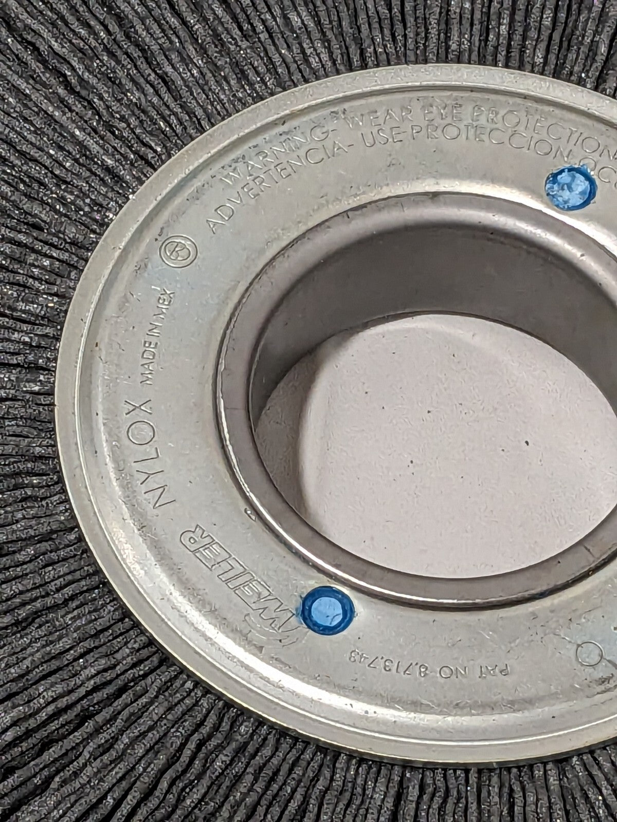 WEILER Wheel Brush: 8" Wheel Dia, 1" Face Width, 0.0400" Wire Dia 97736