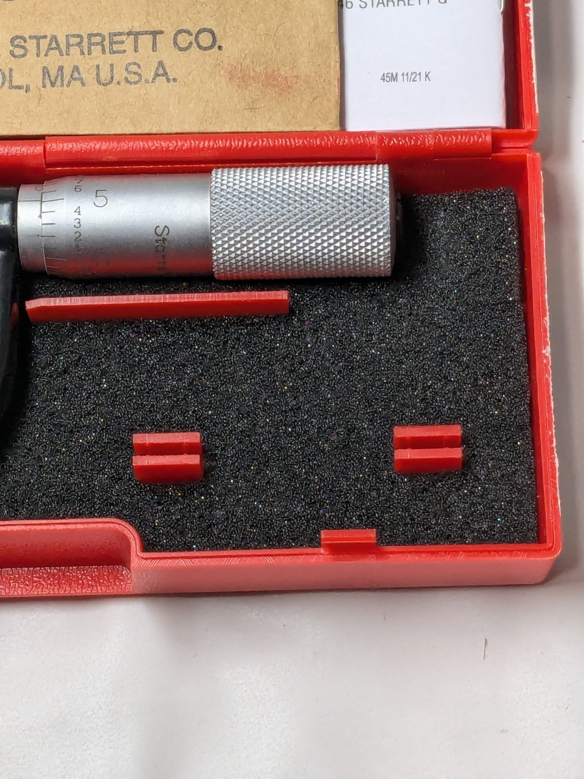 STARRETT Mechanical Screw Thread Micrometer 0 to 7/8" Range, 210AP