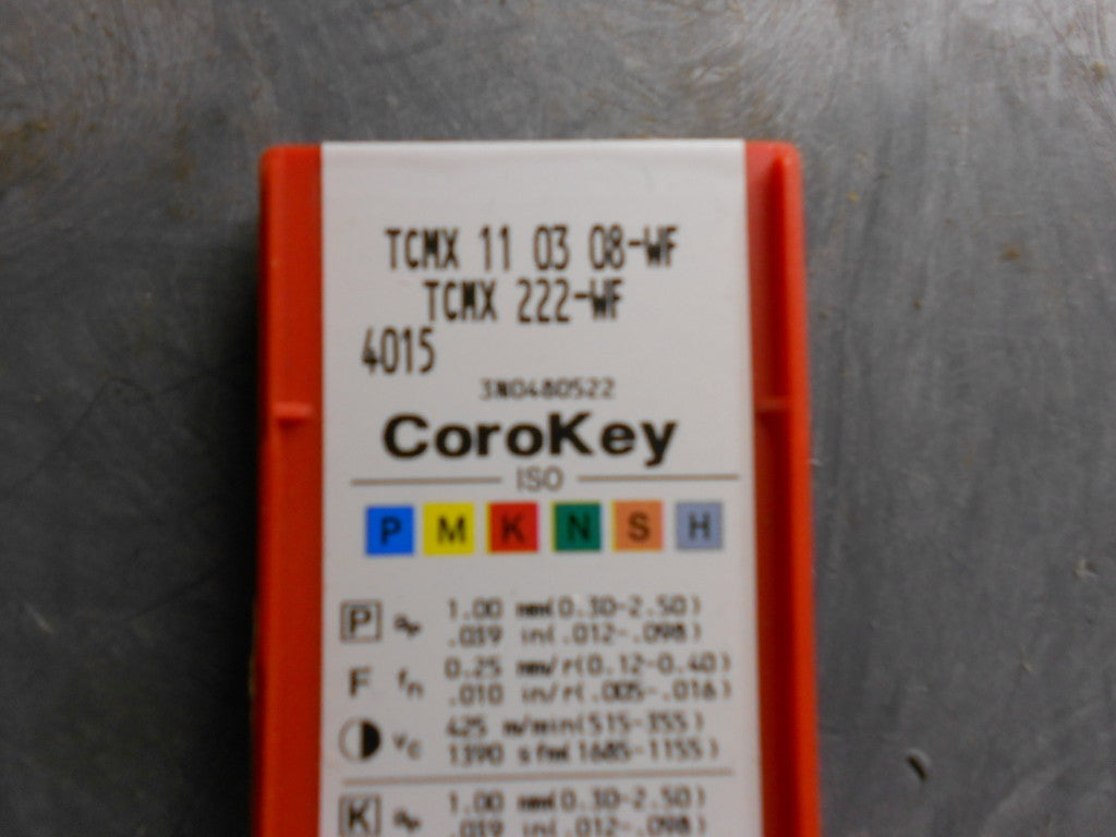 Sandvik TCMX110308-WF TCMX222-WF 4015 Carbide Inserts Qty. 10