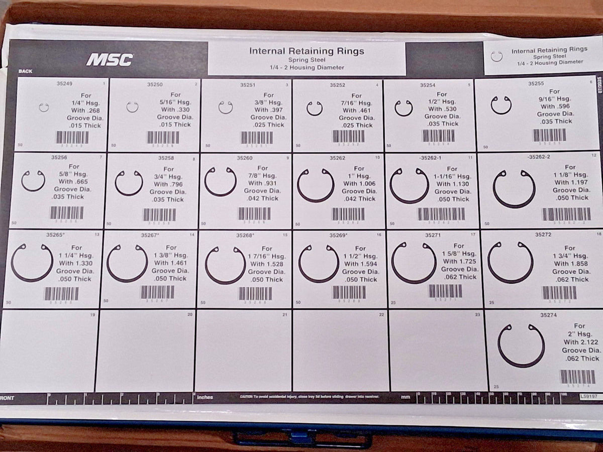 Professional Snap Internal Retaining Ring Assortment 875Pcs 09850462