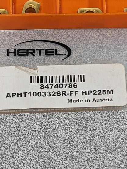 HERTEL Milling Insert: APHT100332SRFF, HP225M, Solid Carbide Qty 10 84740786