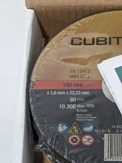 3M Cutoff Wheel Type 1 (01/41) 6″ Dia 0.0450″ Thick 7/8″ Hole Qty 25 7100098146