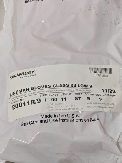 Honeywell Rubber Linesman Gloves: Class 00, Size Large, 11" Long E0011R9