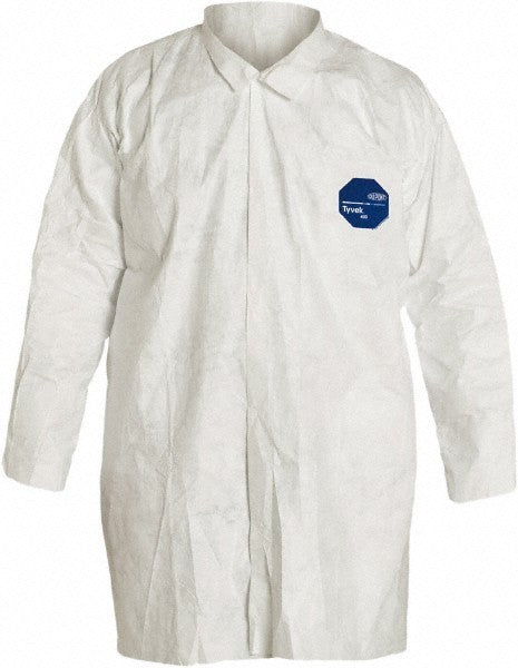 Dupont Tyvek Lab Coats Size Large White QTY30 TY210SWHLG003000