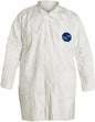 Dupont Tyvek Lab Coats Size Large White QTY30 TY210SWHLG003000