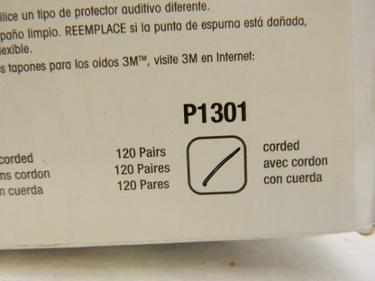 3M Earplug: 32dB, Foam, Cone, No Roll, Corded 7000127181