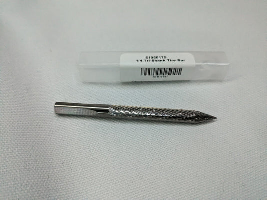 Abrasive Bur: STB-014T, 1/4" Cut Dia, Cylinder with Plunge Point TireSTB-014T