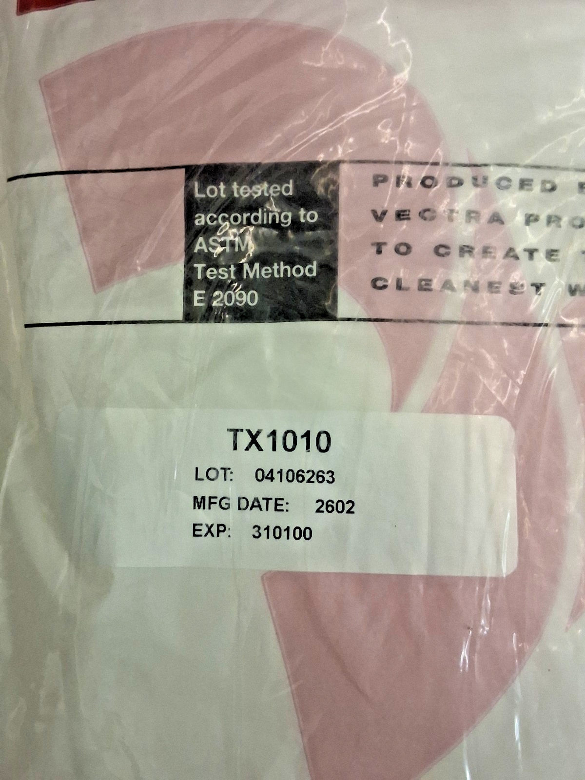 Texwipe Vectra Alpha 10 Dry Cleanroom Wipers QTY100  Non-Sterile 9" x 9" TX1010