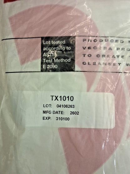 Texwipe Vectra Alpha 10 Dry Cleanroom Wipers QTY100  Non-Sterile 9" x 9" TX1010