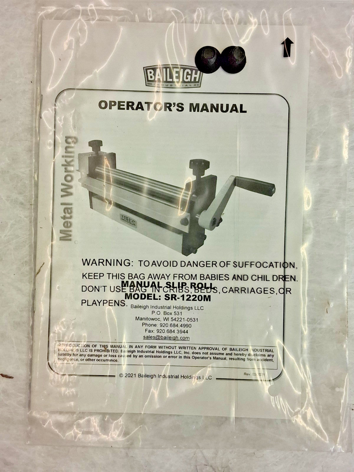 Baileigh Manual Bench Slip Roll 12" Max Forming Width 1007290
