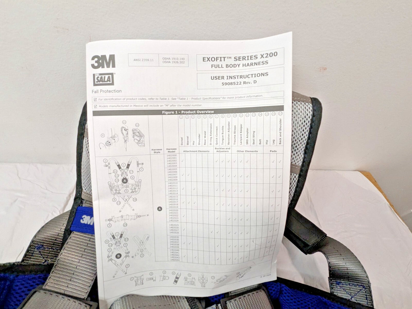 3M DBI-SALA ExoFit X200 Construction Style Safety Harness XXL 1402086 7012817813
