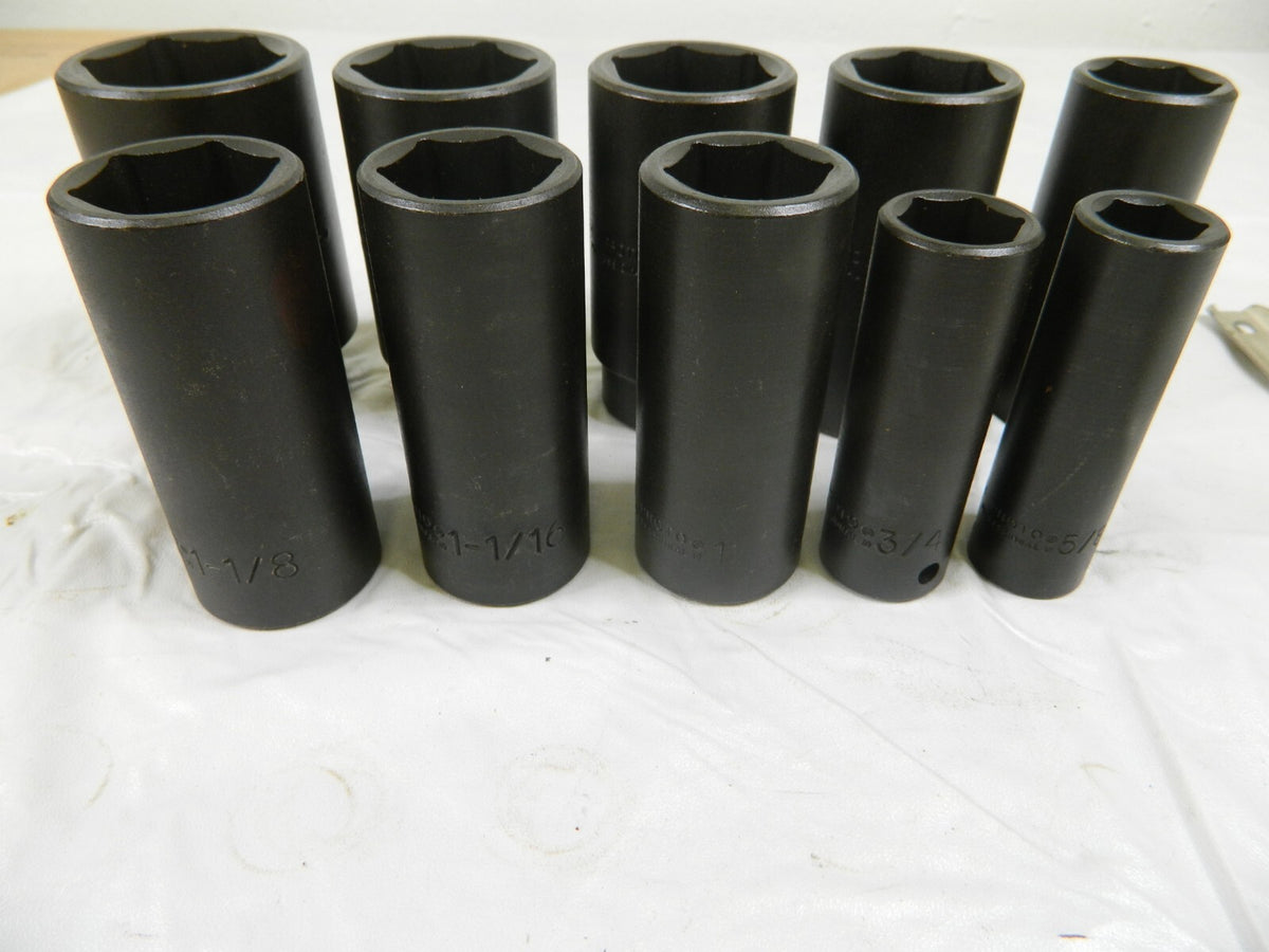 PROTO Deep Impact Socket Set: 14 Pc 3/8 to 1-1/2" Socket J74116 INCOMPLETE