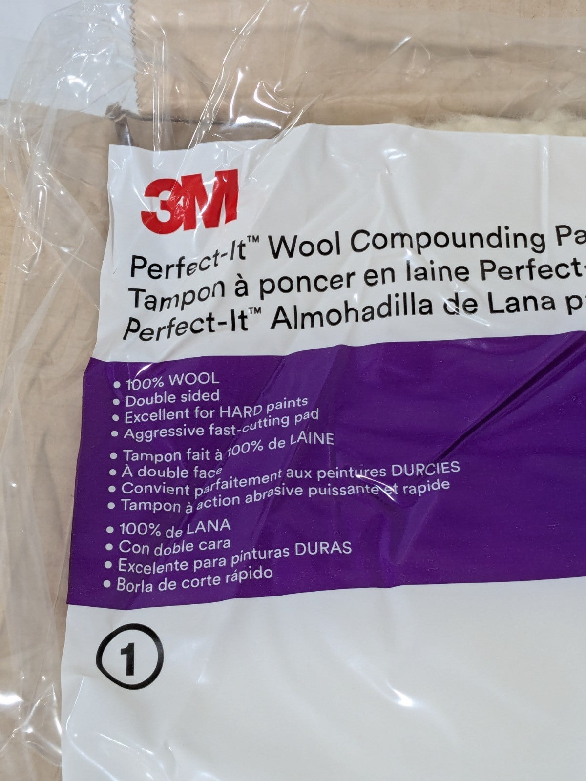 3M 9" Dia Wool Buffing & Backing Pad Box of 6 7100145347