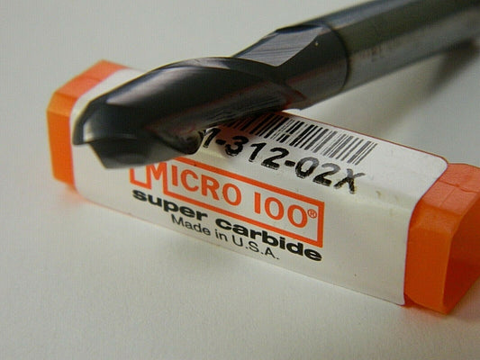 Micro 100 Carbide End Mill 5/16" x 2-1/2" Ball CC 2FL BEM-312-02X