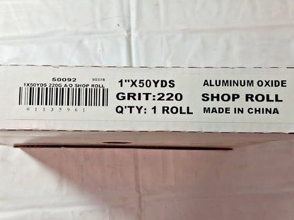 TRU-MAXX Aluminum Oxide Shop Roll 1" x 50 Yd 220 Grit 01135961