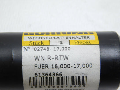 Guhring Replaceable-Tip Drill 16 to 17mm Range Dia WN R-RTW 2748 4031093573955