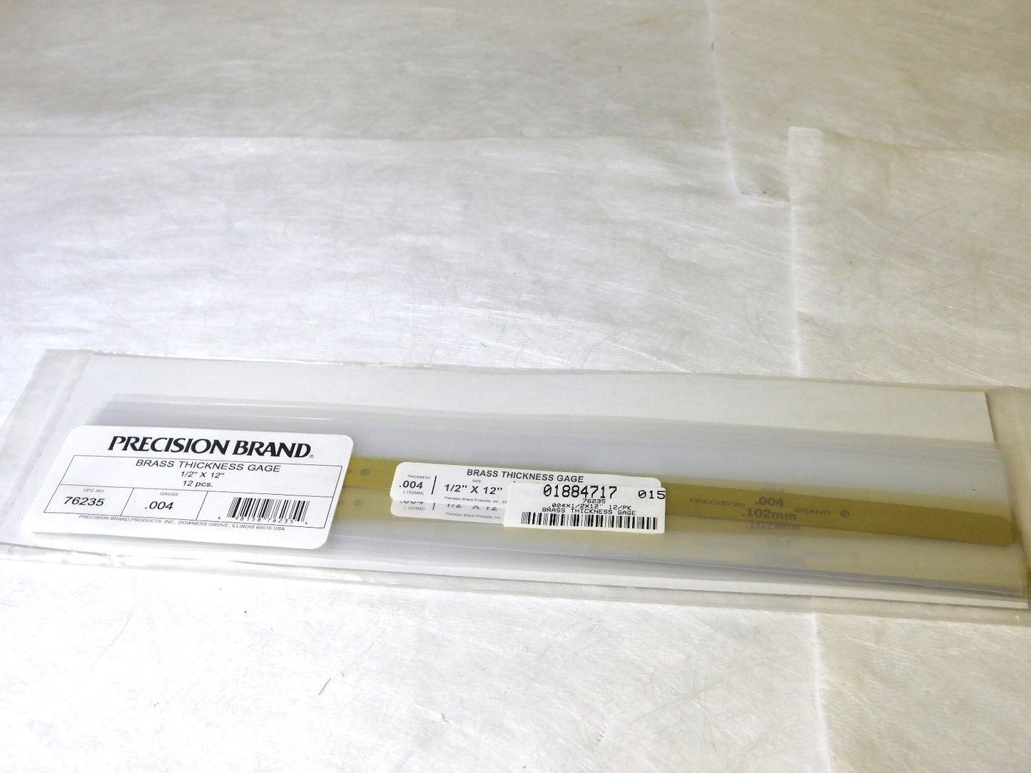 Precision Brand 0.004 Brass Thickness Gage 1/2 x 12 Blades (Pack of 12) 76235