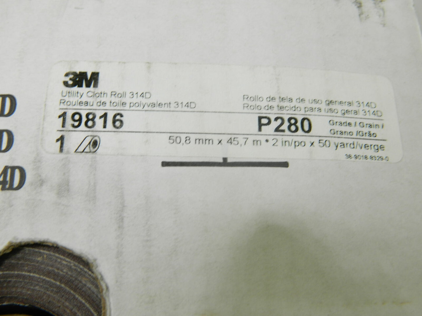 3M 2 x 50 Yd 280 Grit Aluminum Oxide Shop Roll J Weighted 7000118536
