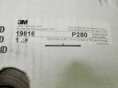 3M 2 x 50 Yd 280 Grit Aluminum Oxide Shop Roll J Weighted 7000118536