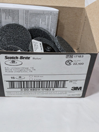 3M Deburring Wheel: 2" Dia, Roloc Type TR, 2 Density Qty 15 7000045976