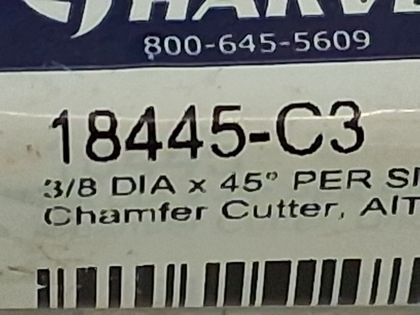 Harvey Tool Carbide Chamfer Mill 3FL 3/8" Dia 3/8" Shank Dia 18445-C3