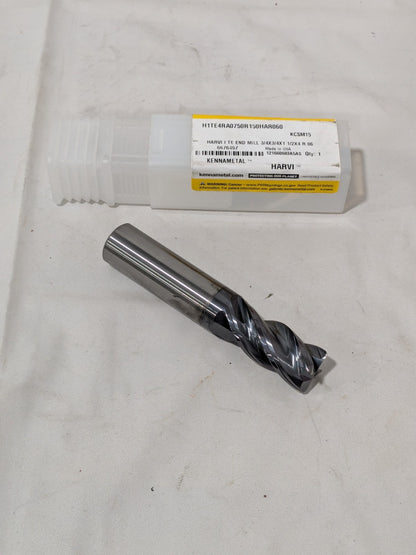 Kennametal Corner Radius End Mill: 3/4" Dia, 1-1/2" LOC, 4 FL 6676457