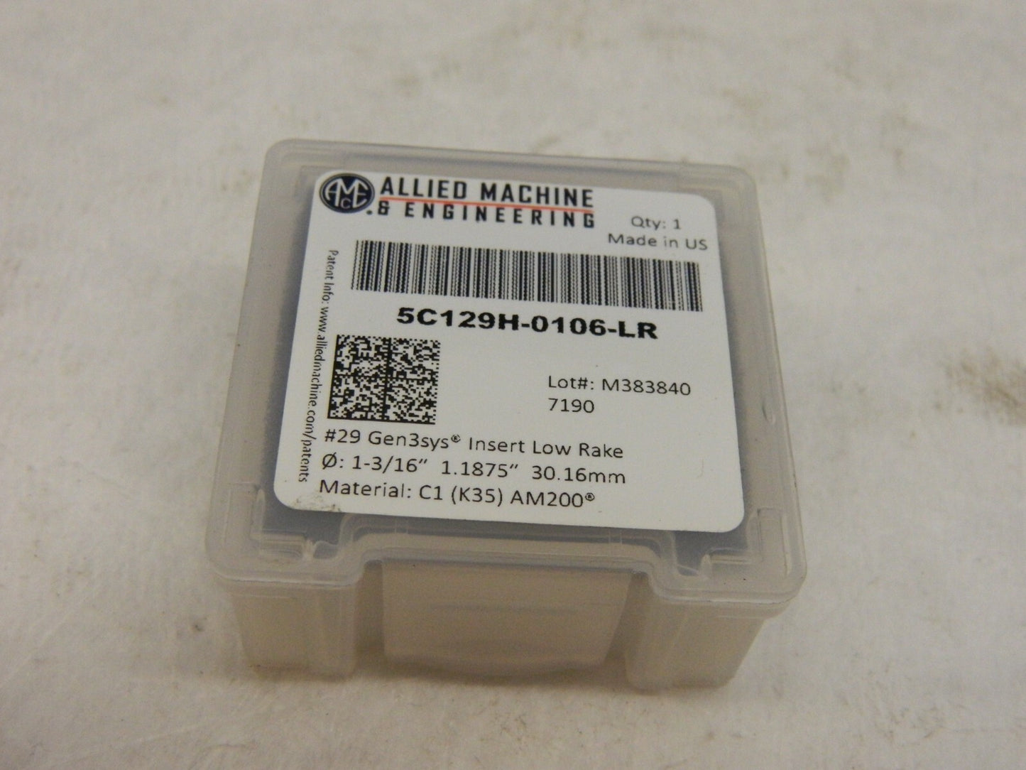 Allied Spade Drill Insert: 1-3/16  Dia, Series 29, Solid Carbide 5C129H-0106-LR