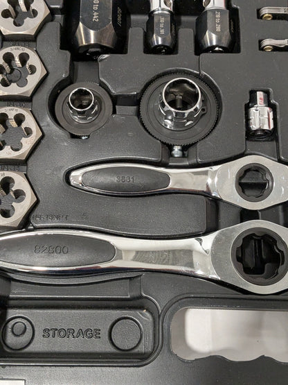 GEARWRENCH 109 Pc. SAE & Metric Ratcheting Tap and Die Set INCOMPLETE 82812