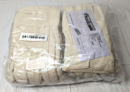 12 PAIRS MCR Safety Hot Mill Work Gloves 100% Cotton Tan Large 9128