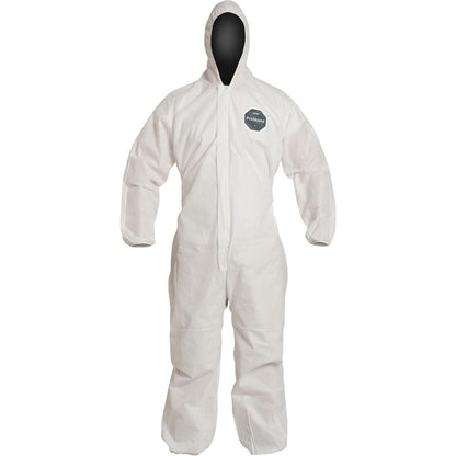DUPONT Disposable Coveralls: XL, SMS, Elastic Wrist 25PK PB127SWHXL002500
