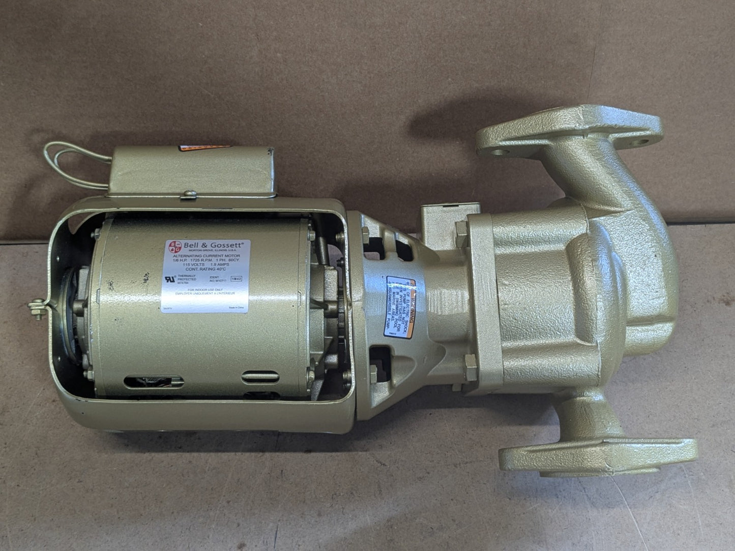 Bell & Gossett Bronze Circulator Booster Pump 40 GPM 1/6 HP 115v 1 Ph. 102213LF