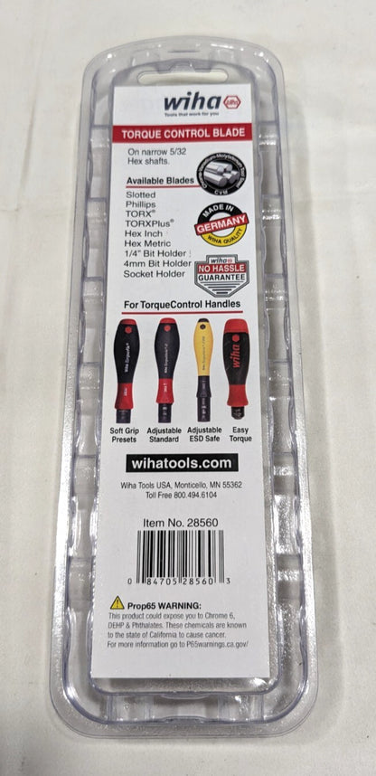 WIHA Torque Control Blade  1/8" Hex - 6-7/8" OAL   28560